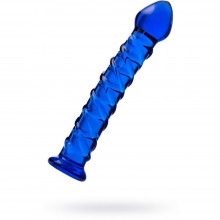 Синий стеклянный фаллос на подставке, длина 18 см, Sexus-glass 912091, бренд Sexus Glass, из материала стекло, длина 18 см., со скидкой