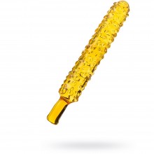 Фаллоимитатор рельефный, цвет золотой, длина 18 см, 912140, бренд Sexus Glass, из материала стекло, длина 18 см.
