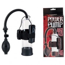 Вакуумная помпа для мужчин с вибрацией «Power Pump» от компании Dream Toys, цвет черный, 50487, длина 20.3 см., со скидкой