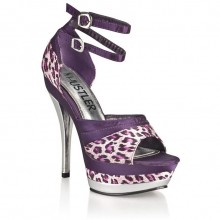 Босоножки с серебристой шпилькой «Violet Leopard», размер 40, бренд Hustler Shoes, из материала ПВХ, 40 размер