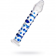 Прозрачный фаллос с точками «Sexus-glass», 912056, бренд Sexus Glass, длина 18 см., со скидкой