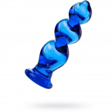 Анальный массажер 12,5см, бренд Sexus Glass, из материала стекло, цвет синий, длина 12.5 см.