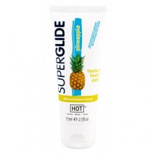 Hot «SuperGlide Taste it Pineapple» съедобная смазка для орального секса со вкусом ананаса 75 мл, бренд Hot Products, 75 мл., со скидкой