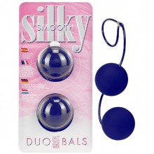Вагинальные шарики «Silky Smooth Duo Balls», цвет фиолетовый, Gopaldas 2K949APU, диаметр 3 см., со скидкой