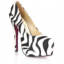 Туфли из искуственной шерсти зебры Black&white 37р, бренд Hustler Lingerie, 37 размер, со скидкой