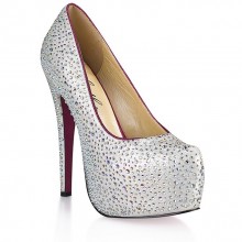 Туфли с серебристыми кристаллами Jewerly 39р, бренд Hustler Lingerie, из материала ПВХ, цвет белый, 39 размер