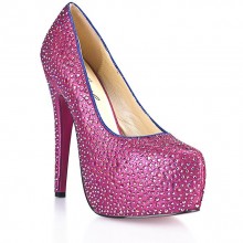 Туфли в кристаллах на шпильке Sexy Pink 40р, бренд Hustler Lingerie, из материала ПВХ, цвет розовый, 40 размер