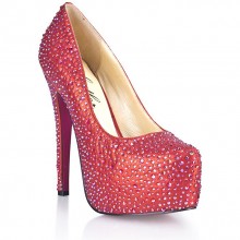 Красные туфли в кристаллах Provacative Red 40р, бренд Hustler Lingerie, из материала ПВХ, цвет красный, 40 размер