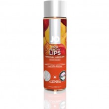 Ароматизированный лубрикант с ароматом персика JO «Flavored Peachy Lips» на водной основе, объем 120 мл, JO40176, бренд System JO, из материала водная основа, цвет прозрачный, 120 мл.