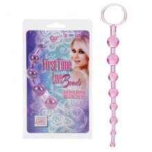 California Exotic «First Time Love Beads» анальная цепочка розовая, бренд CalExotics, из материала ПВХ, цвет розовый, длина 21 см.