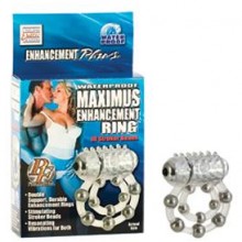 California Exotic «Maximus Enhancement Ring» эрекционное вибро-кольцо с шариками, SE-1456-20-3, бренд CalExotics, из материала TPR, длина 6 см., со скидкой