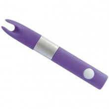 Вибратор клиторальный 7 режимов вибрации, фиолетовый, бренд Qvibry, из материала силикон, длина 12 см., со скидкой