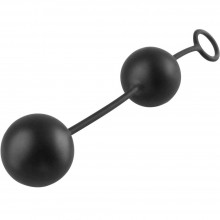 Анальные шарики из силикона Elite Vibro Balls черные, бренд PipeDream, цвет черный, длина 13.3 см., со скидкой