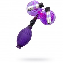 Вакуумные стимуляторы на соски с вибрацией «Hi-Beam», Gopaldas 2K429CLV, из материала ПВХ, цвет фиолетовый, длина 5.6 см., со скидкой