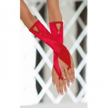 Полупрозрачные атласные перчатки от Soft Line, цвет красный, размер OS, 771030, бренд SoftLine, One Size (Р 42-48), со скидкой