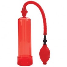 Красная вакуумная помпа California Exotic «Firemans Pump», длина 19 см, SE-1008-00-3, из материала пластик АБС, коллекция Optimum, длина 19 см., со скидкой