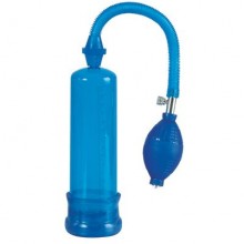 Вакуумная помпа для пениса California Exotic «Head Coach Penis Pump», цвет синий, с клапаном герметичности, SE-1018-00-3, цвет голубой, длина 19 см., со скидкой