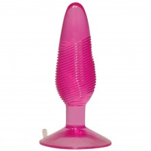 «Anal Go Medium» анальная втулка с рельефными ребрышками 15 см, бренд Orion, цвет розовый, длина 15 см.