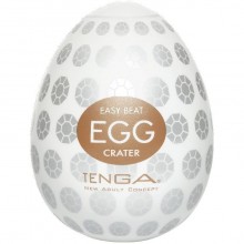 Превратите мастурбацию в феерическое удовольствие с Tenga Egg «Crater» №8 мастурбатор-яйцо, с оригинальным, неповторимым рисунком, цвет белый, от Tenga EGG-008, из материала TPE, длина 7 см., со скидкой