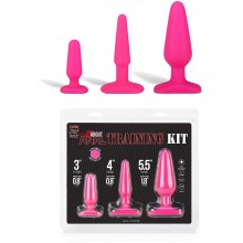 EroticFantasy «Anal Traning Kit» набор розовых анальных пробок из бархатистого силикона, длина 12 см.