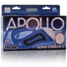 Apollo «Alpha Stroker 2» мужской мастурбатор-вагина с вибрацией, цвет голубой, SE-0848-60-3, бренд CalExotics, из материала TPR, цвет телесный, длина 25.5 см.