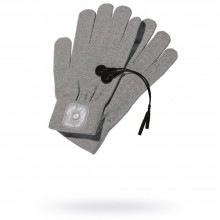 Электро-перчатки для массажа «Magic Gloves» от Mystim, цвет серый, размер OS, MY46600, из материала ткань, One Size (Р 42-48), со скидкой