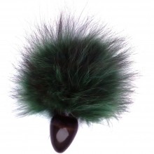 Wild Lust анальная пробка из дерева с зеленым заячьим хвостом, диаметр 4 см, цвет зеленый, диаметр 4 см., со скидкой