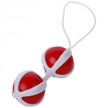 Вагинальные шарики со смещенным центром тяжести, цвет красный, Baile BI-014048, из материала силикон, длина 9.5 см.