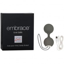 Embrace «Love Balls Grey» тренажер Кегеля премиум класса, 4604-10BXSE, бренд CalExotics, коллекция Embrace Collection, цвет серый, диаметр 3.5 см.