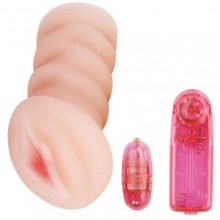 Супер мягкая мастурбатор-вагина «Сладкая Акими» с вибрацией, Baile BM-009132, цвет телесный, длина 13 см., со скидкой