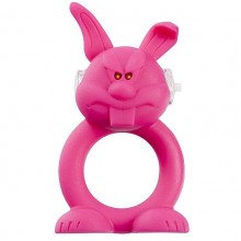 Виброкольцо на член «Rude Rabbit», Shots Media SH-SLI007, из материала силикон, цвет розовый, диаметр 2.2 см.