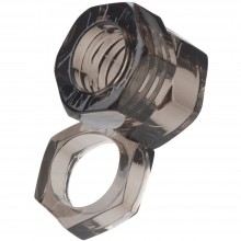 Эрекционное кольцо на член «Screw Me The Big Socket Ring» 1475-40BXSE, бренд CalExotics, из материала TPE, цвет черный, диаметр 3 см.