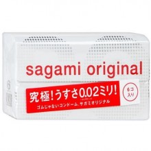 Презервативы полиуретановые Sagami Original 0.02 мм, 6 шт., длина 18 см., со скидкой