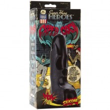 Фаллос супергероя темного рыцаря Super Hung Heroes «The Caped Cock Black», 8900-01BXDJ, бренд Doc Johnson, из материала силикон, цвет черный, длина 18.5 см.