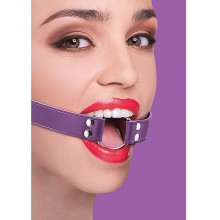 Кляп-кольцо на рот «Ouch Purple», Shots Media SH-OU104PUR, из материала кожа, диаметр 5 см.