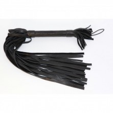 Плетка черная из натуральной кожи, БДСМ Арсенал 54001ars, из материала кожа, цвет черный, длина 17 см.