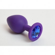 Пробка силиконовая фиолетовая с голубым кристаллом, Luxurious Tail 47101, цвет фиолетовый, длина 8.2 см., со скидкой
