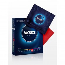 Классические презервативы My.Size, размер 60, упаковка 3 шт., из материала латекс, цвет прозрачный, длина 19.3 см.