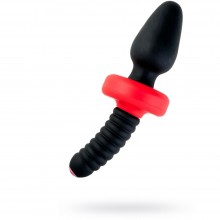 ToyFa «Black & Red» вибровтулка 10 см, черная, из материала силикон, длина 10 см.