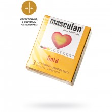 Презервативы Masculan «Ultra Luxury Gold Edition Type 5», упаковка 3 штуки, длина 19 см., со скидкой