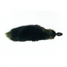 Wild Lust анальная пробка из дерева с зеленым лисьим хвостом черного цвета 6 см, цвет зеленый, диаметр 6 см., со скидкой