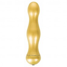 Ребристый вибратор для женщин «Deluxe Gold», Shots Toys SH-SHT134GLD, бренд Shots Media, из материала пластик АБС, длина 16.5 см., со скидкой