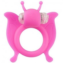 Виброкольцо на член «Butterfly», цвет розовый, Shots Toys S-Line, бренд Shots Media, из материала силикон, диаметр 2.2 см., со скидкой