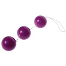 Шарики анальные, цвет фиолетовый, Baile BI-014049-3PUR, из материала пластик АБС, коллекция Pretty Love, длина 24 см.