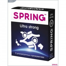 Презервативы латексные «Spring Ultra Strong» ультра прочные, упаковка 3 штуки, 00174, длина 19.5 см., со скидкой