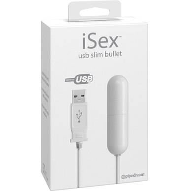 iSex «Usb Slim Bullet» тонкая вибропуля, USB-зарядка, бренд PipeDream, длина 6.1 см., со скидкой