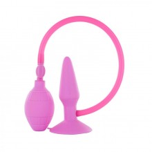 Анальная пробка с расширением «Small Inflatable Plug», цвет розовый, Gopaldas N009R4F135R4, из материала силикон, длина 10 см., со скидкой