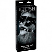Комплект из маски и кляпа «Masquerade Mask & Ball Gag», PipeDream 4447-23 PD, из материала кожа, коллекция Fetish Fantasy Series