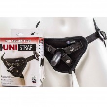 Универсальные трусики Harness «UNI strap» с корсетной завязкой, Биоклон 070003ru, бренд LoveToy А-Полимер, из материала неопрен, цвет черный, One Size (Р 42-48), со скидкой
