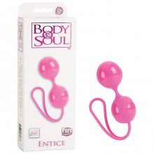 California Exotic «Body & Soul Entice» розовые вагинальные шарики на силиконовой сцепке, SE-1327-10-3, бренд CalExotics, цвет розовый, длина 19.5 см.